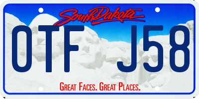 SD license plate 0TFJ58