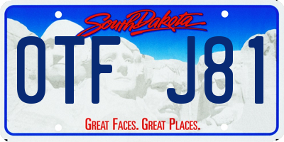 SD license plate 0TFJ81