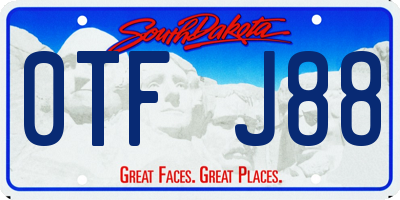 SD license plate 0TFJ88