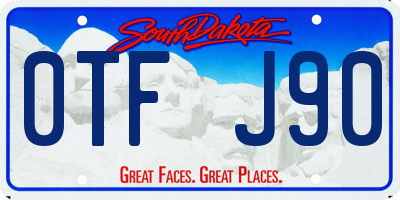 SD license plate 0TFJ90