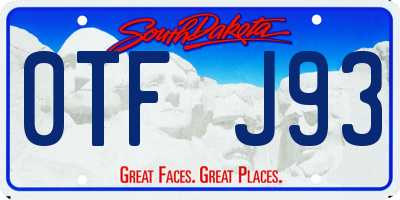SD license plate 0TFJ93