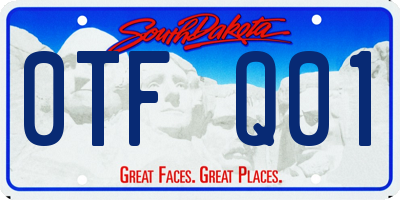 SD license plate 0TFQ01