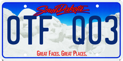 SD license plate 0TFQ03
