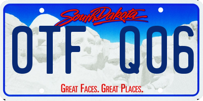 SD license plate 0TFQ06