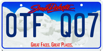 SD license plate 0TFQ07