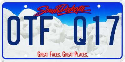 SD license plate 0TFQ17