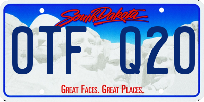 SD license plate 0TFQ20