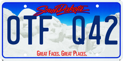 SD license plate 0TFQ42