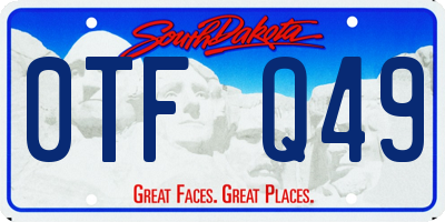 SD license plate 0TFQ49