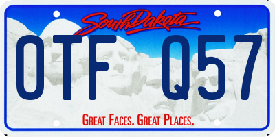 SD license plate 0TFQ57