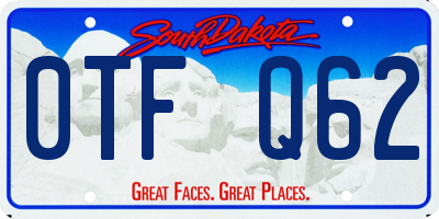 SD license plate 0TFQ62