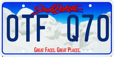 SD license plate 0TFQ70