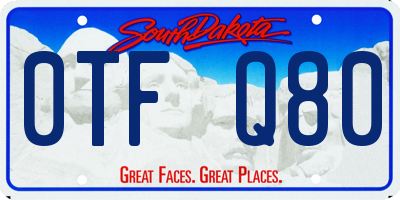 SD license plate 0TFQ80