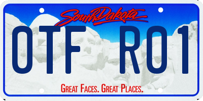 SD license plate 0TFR01