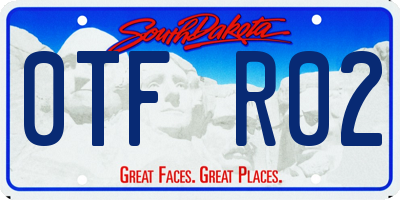 SD license plate 0TFR02