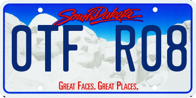 SD license plate 0TFR08