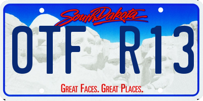 SD license plate 0TFR13