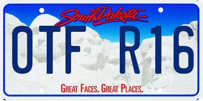 SD license plate 0TFR16