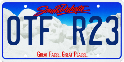 SD license plate 0TFR23