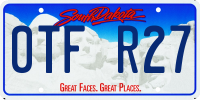 SD license plate 0TFR27