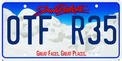 SD license plate 0TFR35
