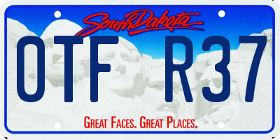 SD license plate 0TFR37
