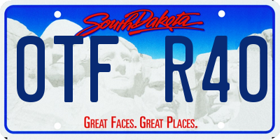 SD license plate 0TFR40