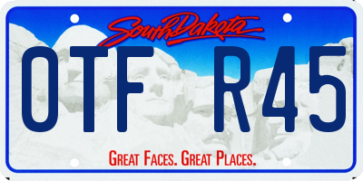 SD license plate 0TFR45
