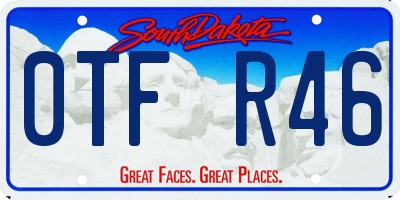 SD license plate 0TFR46