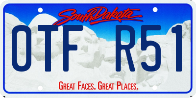 SD license plate 0TFR51
