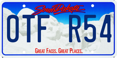 SD license plate 0TFR54