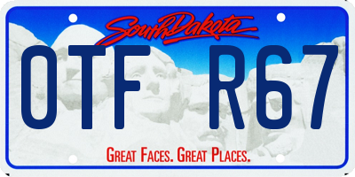 SD license plate 0TFR67
