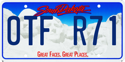 SD license plate 0TFR71