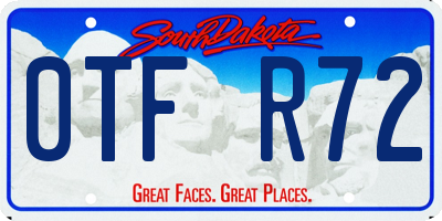 SD license plate 0TFR72