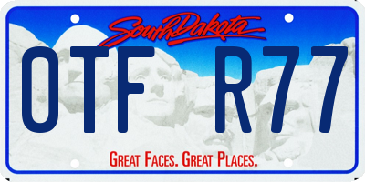 SD license plate 0TFR77