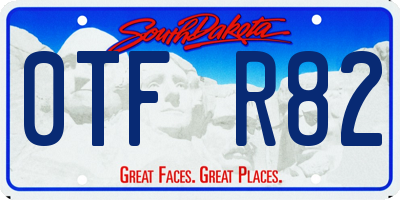 SD license plate 0TFR82