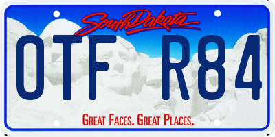 SD license plate 0TFR84