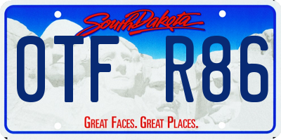 SD license plate 0TFR86