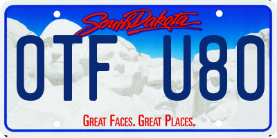 SD license plate 0TFU80
