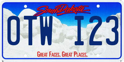 SD license plate 0TWI23