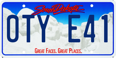 SD license plate 0TYE41