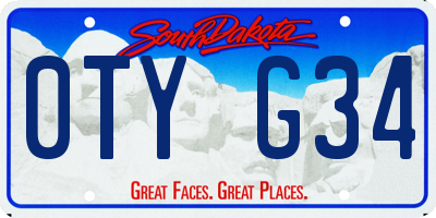 SD license plate 0TYG34