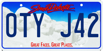 SD license plate 0TYJ42