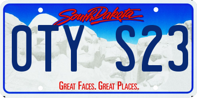 SD license plate 0TYS23