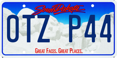 SD license plate 0TZP44