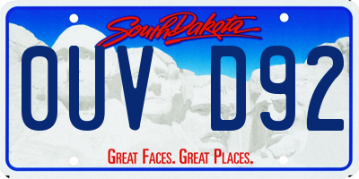 SD license plate 0UVD92