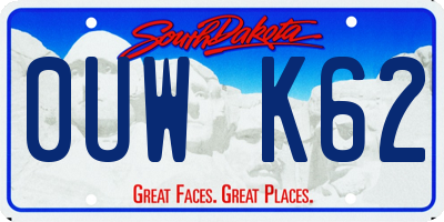 SD license plate 0UWK62