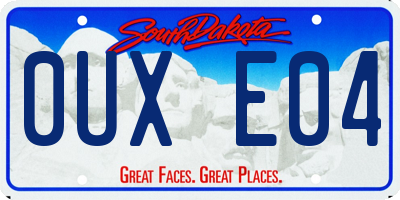 SD license plate 0UXE04