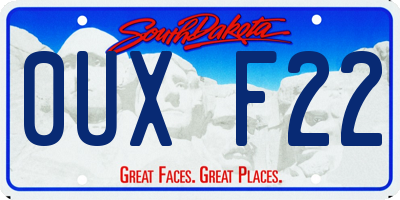 SD license plate 0UXF22