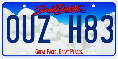 SD license plate 0UZH83